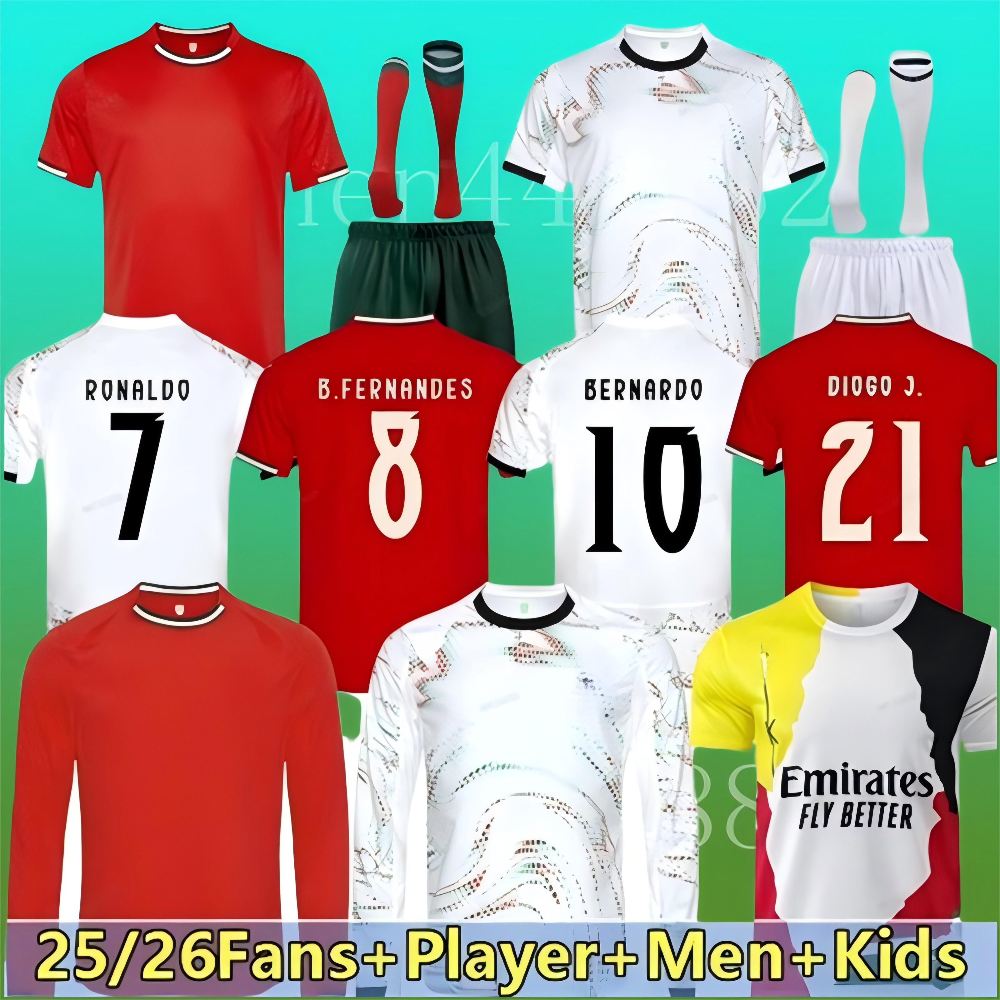 2026 Portugal Black Panther Jersey Set, Portugal Football Jersey, Ronaldo Portugal Football Boys' Jersey Set