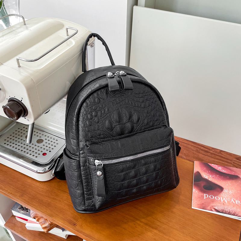 Backpack Womens Autumn/Winter New 2026 Double Shoulder Bag - Soft Leather Vintage Pattern Minimalist Fashion Travel Backpack Spacious Casual Bookbag