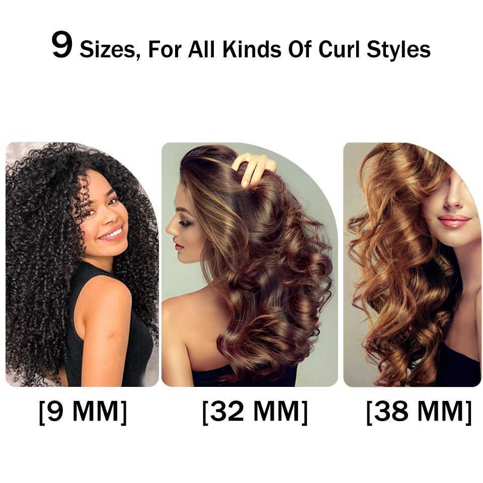 Ceramic Hair Curler 38mm Hair Styling Tools LCD Curling Iron Digital Magic Curling Wand Irons C251202