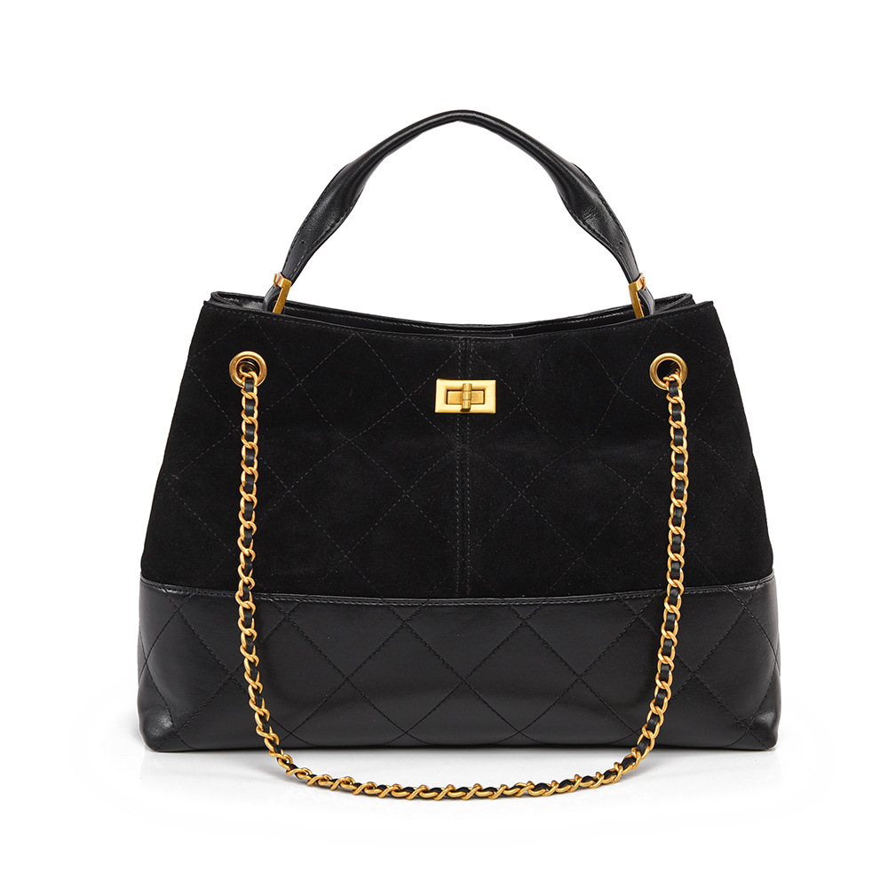 Ladies' handbag designer's new autumn and winter frosted bag, retro fashion, high-end sense, shoulder bag, large capacity commuting bag