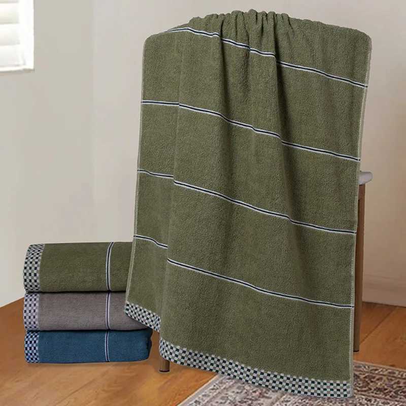 1/3 Bath Towel - 100 Cotton Thickened Extra-Large Highly Absorbent Adult Bathing Beach Use Quick-Drying Household Y251202