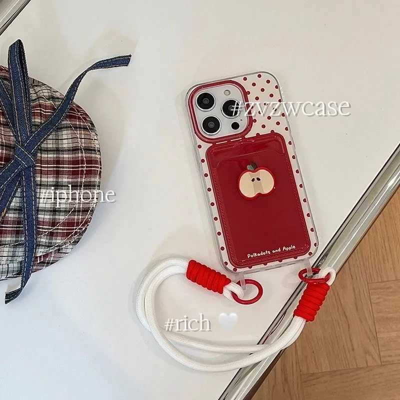 For iPhone 16 Pro Max 15 Pro 14 Plus 13 Mini 12 11 X XS XR 7 8 SE Cute 3D Face Card Holder Cartoon Phone Case With Lanyard J251202