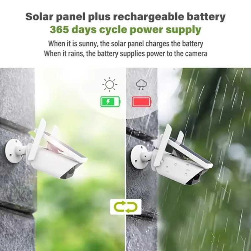 4MP Wifi Solar Camera Wireless Battery Powered Outdoor IP Camera IP66 PIR Video Blet Surveil Cameras ICSEE APP C251202