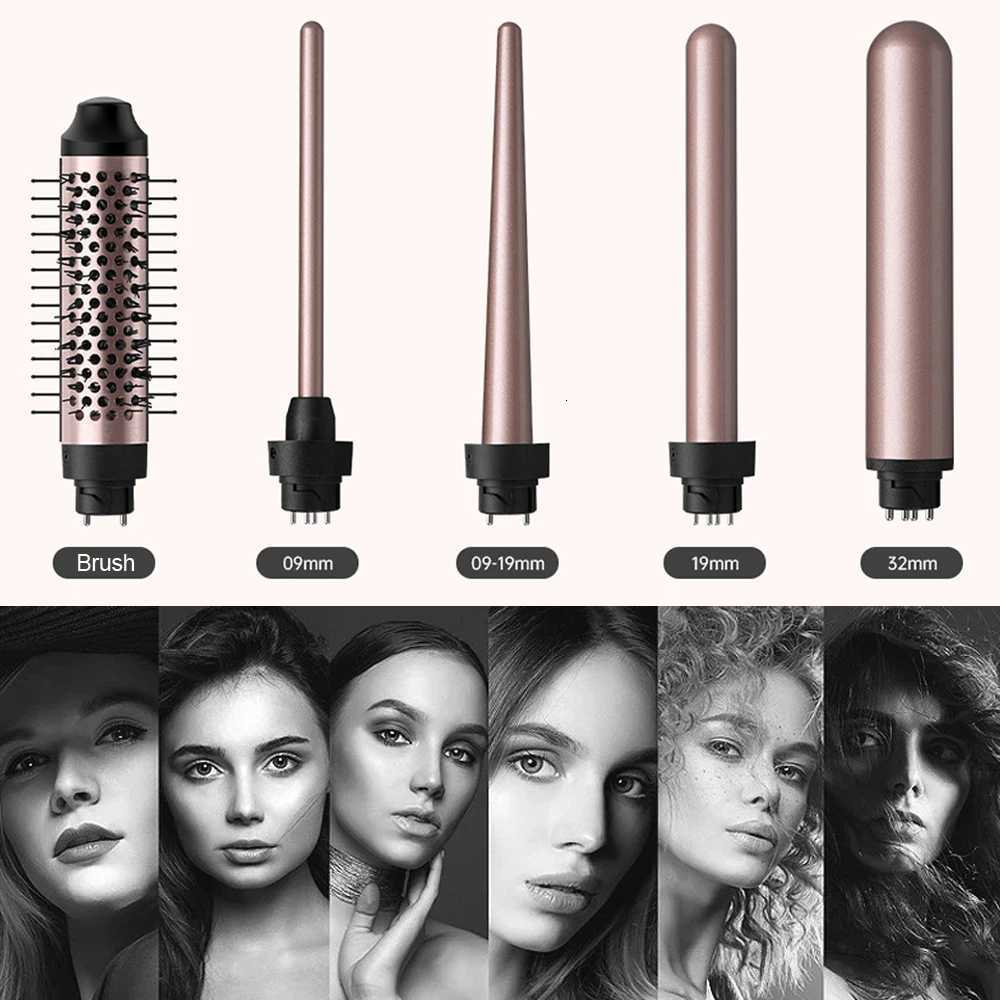 5 In 1 Curling Iron Wand Set Professional Hair Curler 450F Salon Hair Styling Tool Ceramic Coating Dual Voltage C251202