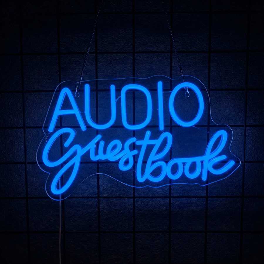 Audio Guestbook Led Neon Sign Suitable For Birthday Parties Corporate Activities Graduation Ceremony Wedding Art Decor H251201