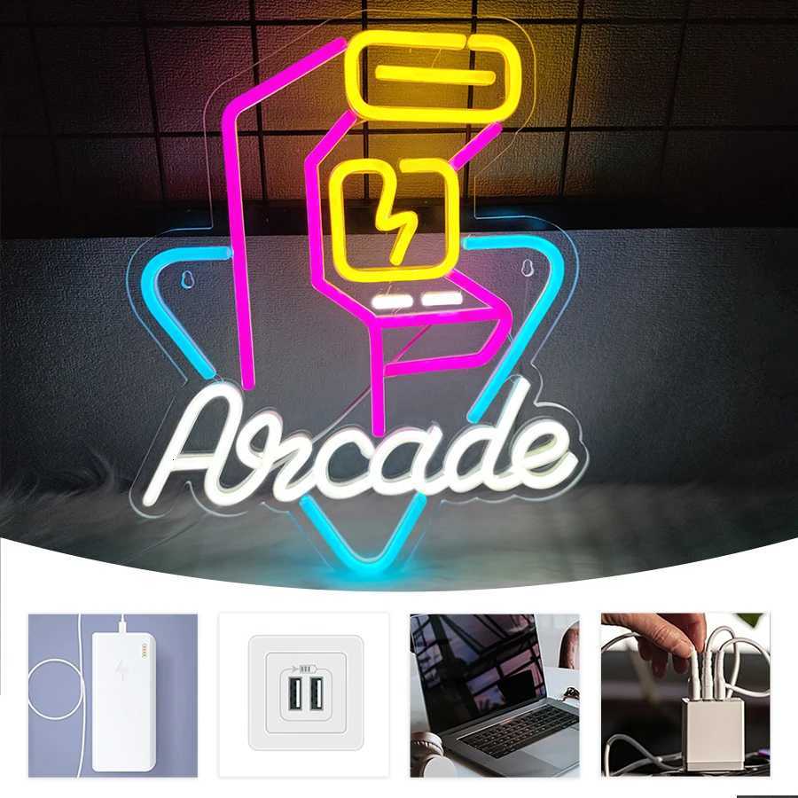 Neon Sign Of Arcade Led Sign Of Color Game Machine Usb Power Supply Switch Used For Game Room Man Cave And Room Decor H251201