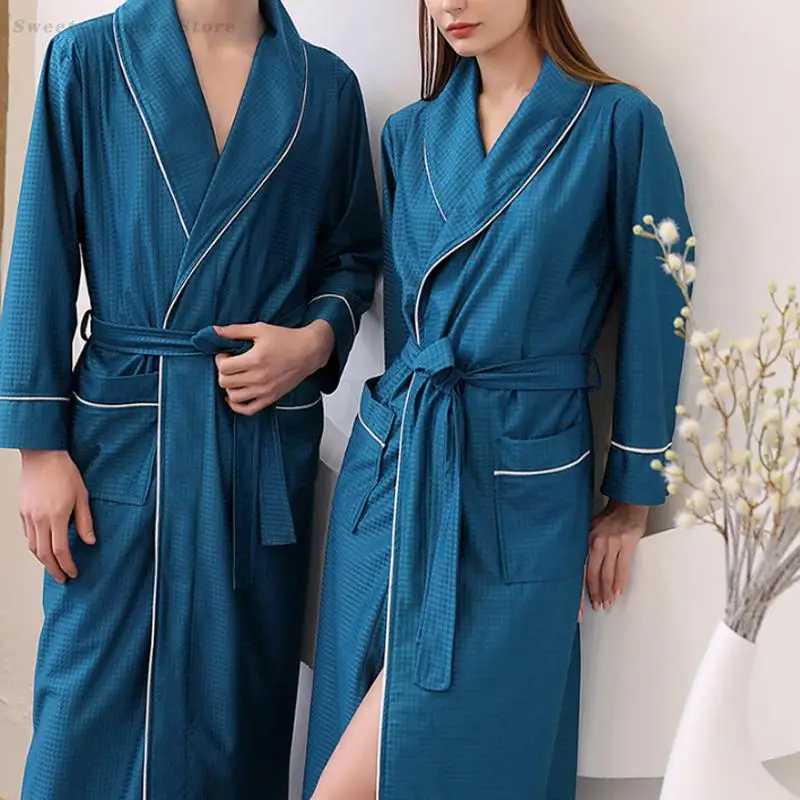 Plus Size 5XL Hotel Couple Bathrobe Long Sleeved Robe Kimono Gown Mens Loose Casual Home Clothes Female Sexy Sleepwear Pajama C251202