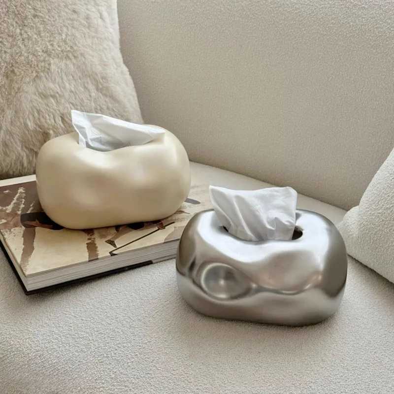 Creative Ceramics Corner Tissue Box Coffee Table Desk Decoration Minimalism Ceramic Tissue Box Bedside Table Paper Towel Case H251201