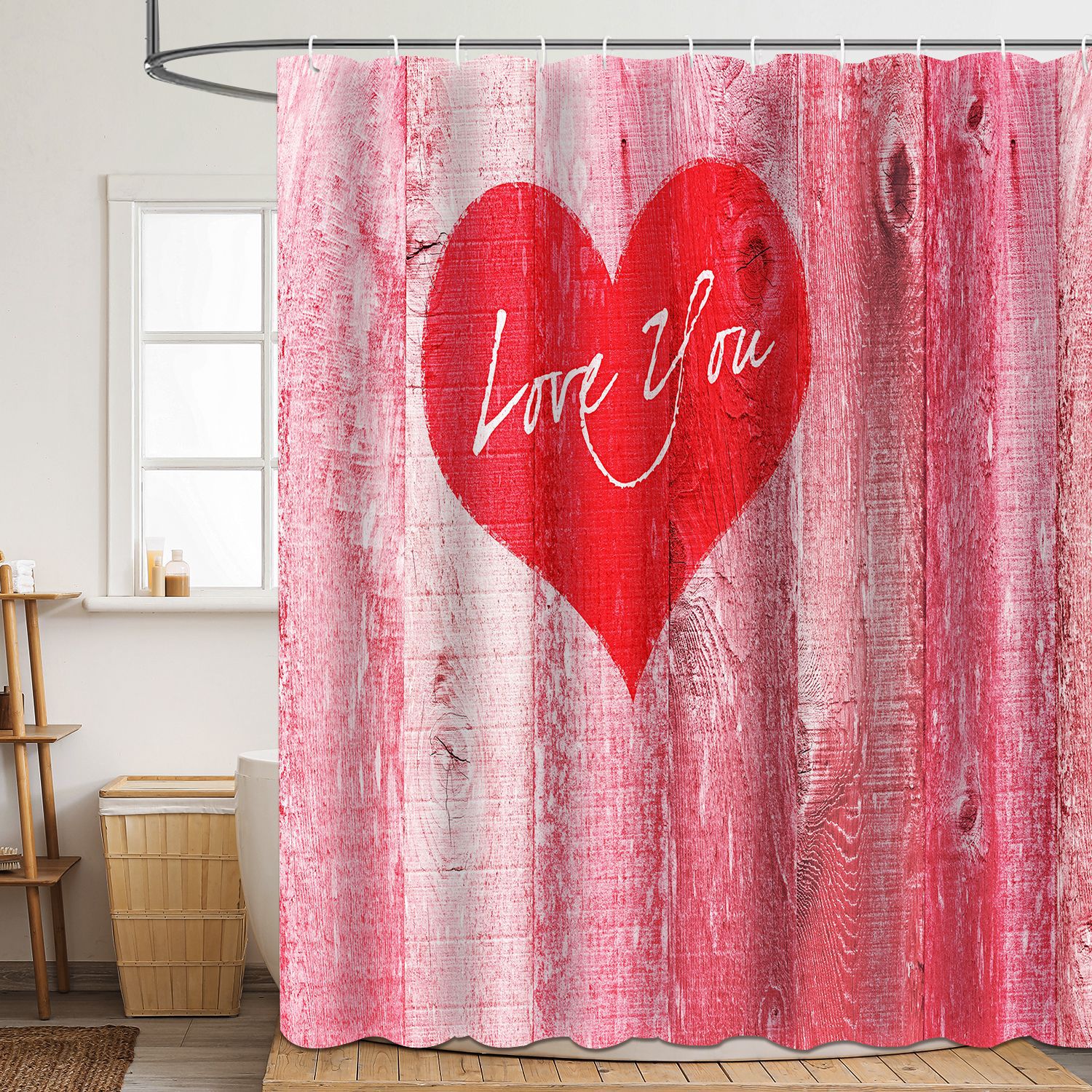 YL-37862 Digital Printed Floral Pattern Shower Curtain, Polyester Material, Waterproof and Mildew-proof, Bathroom Partition Curtain