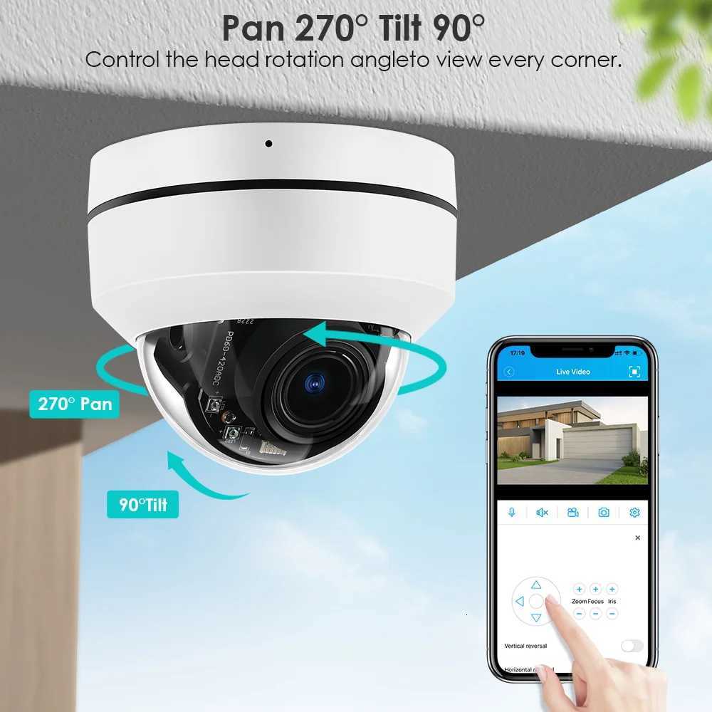 8MP 4K POE PTZ IP Camera Outdoor Waterproof Metal Vandal-proof CCTV Security Surveillance Camera 5MP He Ceiling De Camera C251202