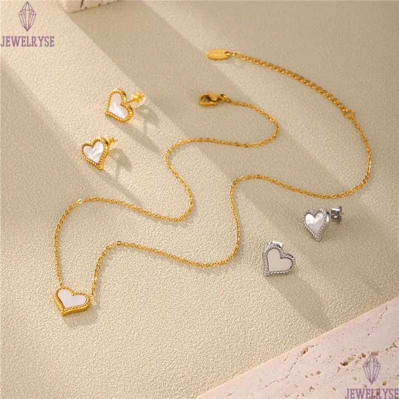 new autumn and winter heart designer necklace for woman stainless steel natural fritillary pendant gold necklaces choker daily outfit jewelry birthday