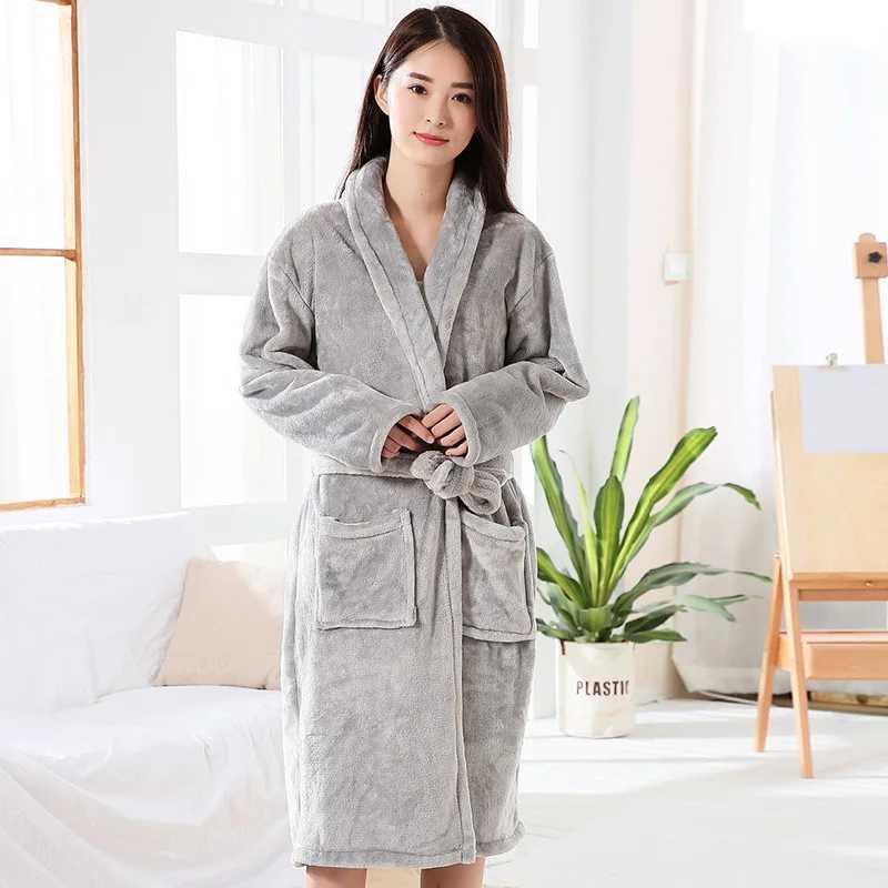Thickened Warm Flannel Robe Large Size Autumn Winter Couple Pajamas Coral Velvet Ladies Bathrobe Homewear Padded Men Sleepwear C251202