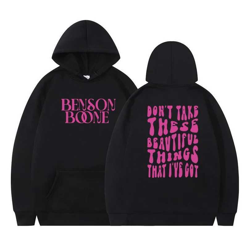 Harajuku-style humorous printed hoodie Benson Boone unisex long-sleeved sweatshirt adult mens casual warm pullover J251203