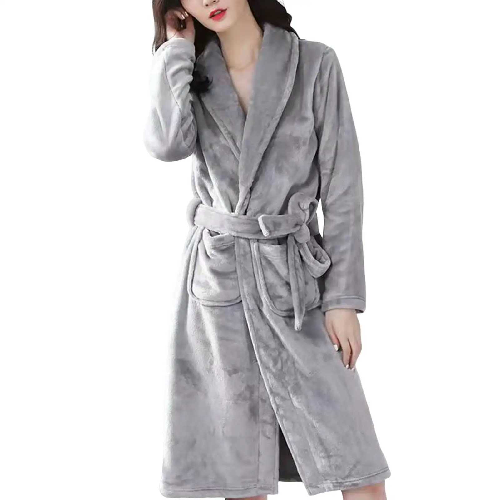 Bathrobe Clothes Nightgown Sleepwear Casual Long Sleeve Mens Man Winter Warm Flannel Robe Plush Shawl Male Bath Robe Lounge Home C251202