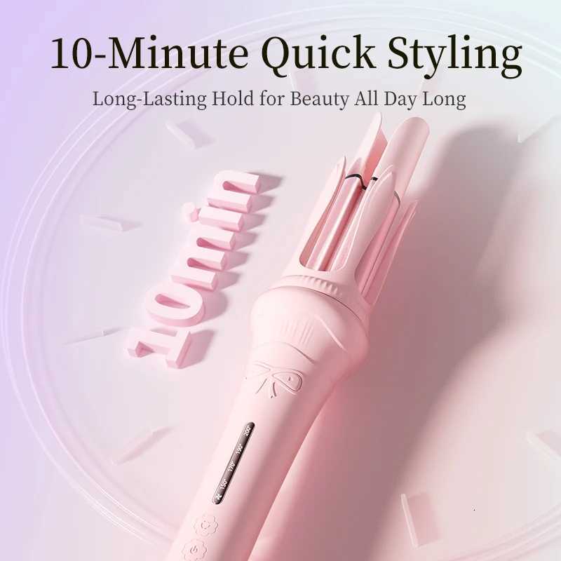 32mm Autatic Curling Iron Wand Negative Ion-4 Temperature Settings Ceramic Coated Barrel for Long La Curls Hair Styling C251202