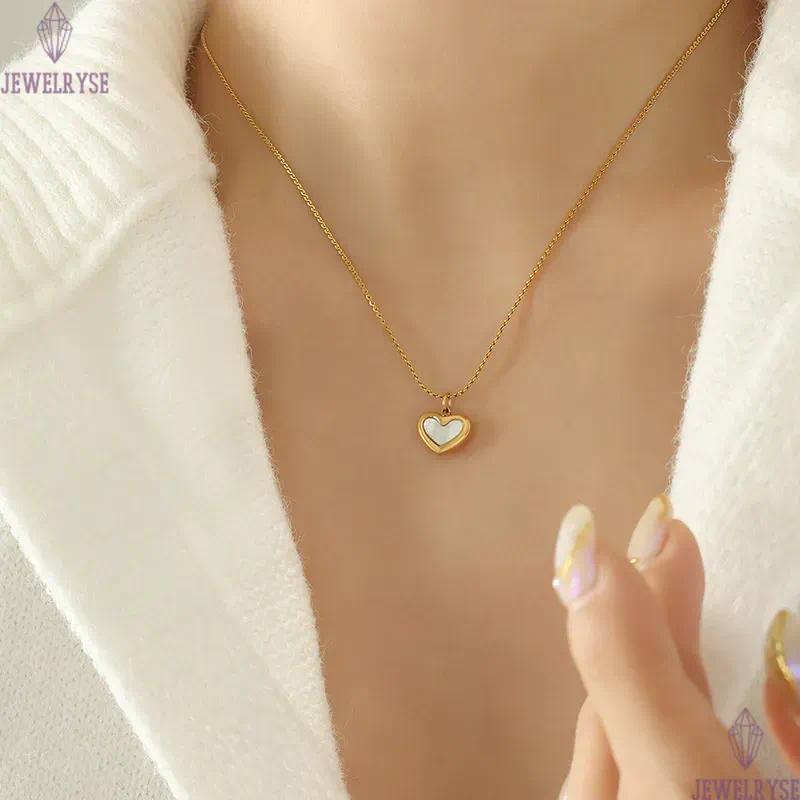 fashion heart stainless steel 18k gold designer necklace for woman party pendant luxury necklaces chain choker jewelry birthday friend valentines day 