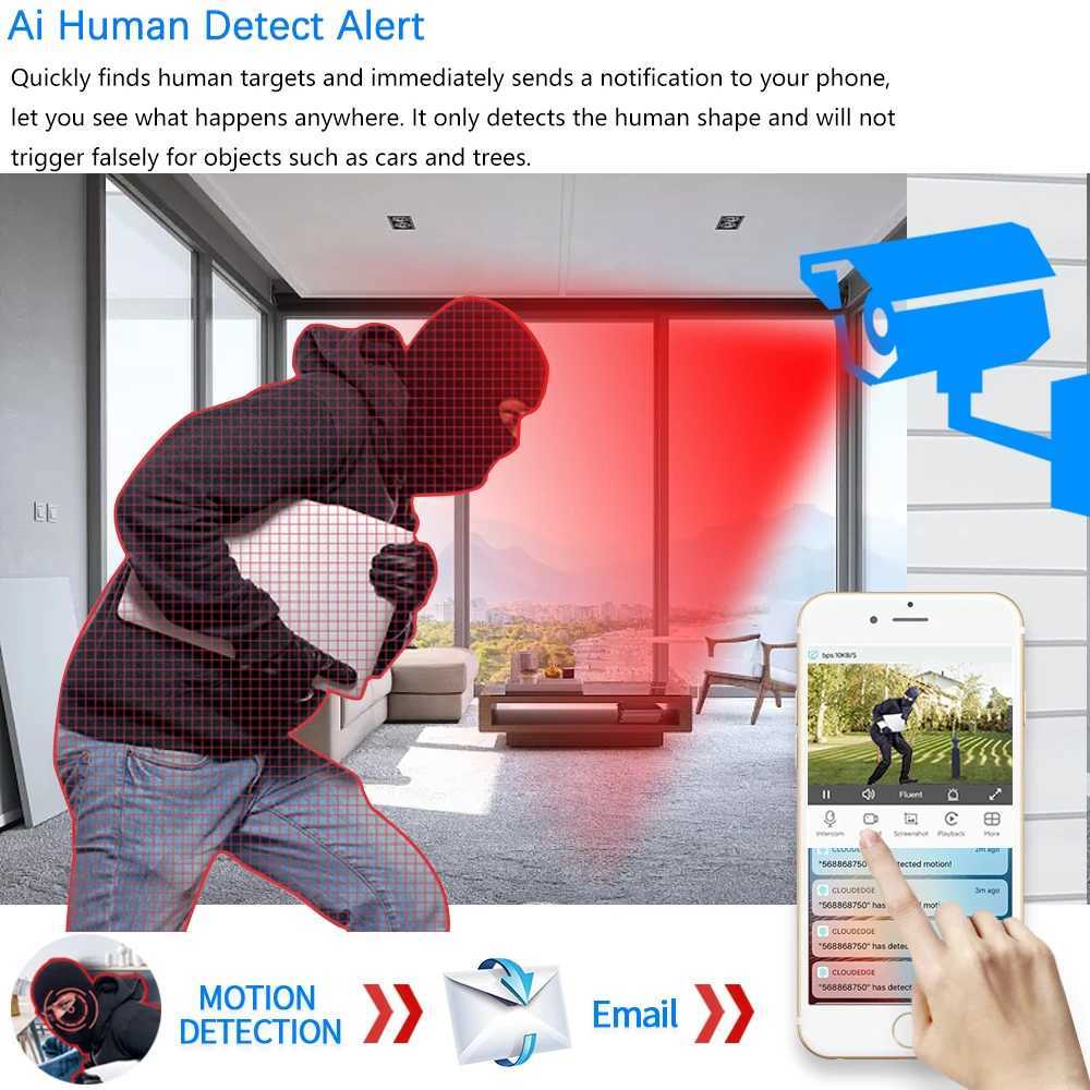 Tuya Smart Life He Metal De 5MP Day Night Vision Camera WiFi Outdoor IP66 Waterproof He Security Human Detection Ip Camera C251202