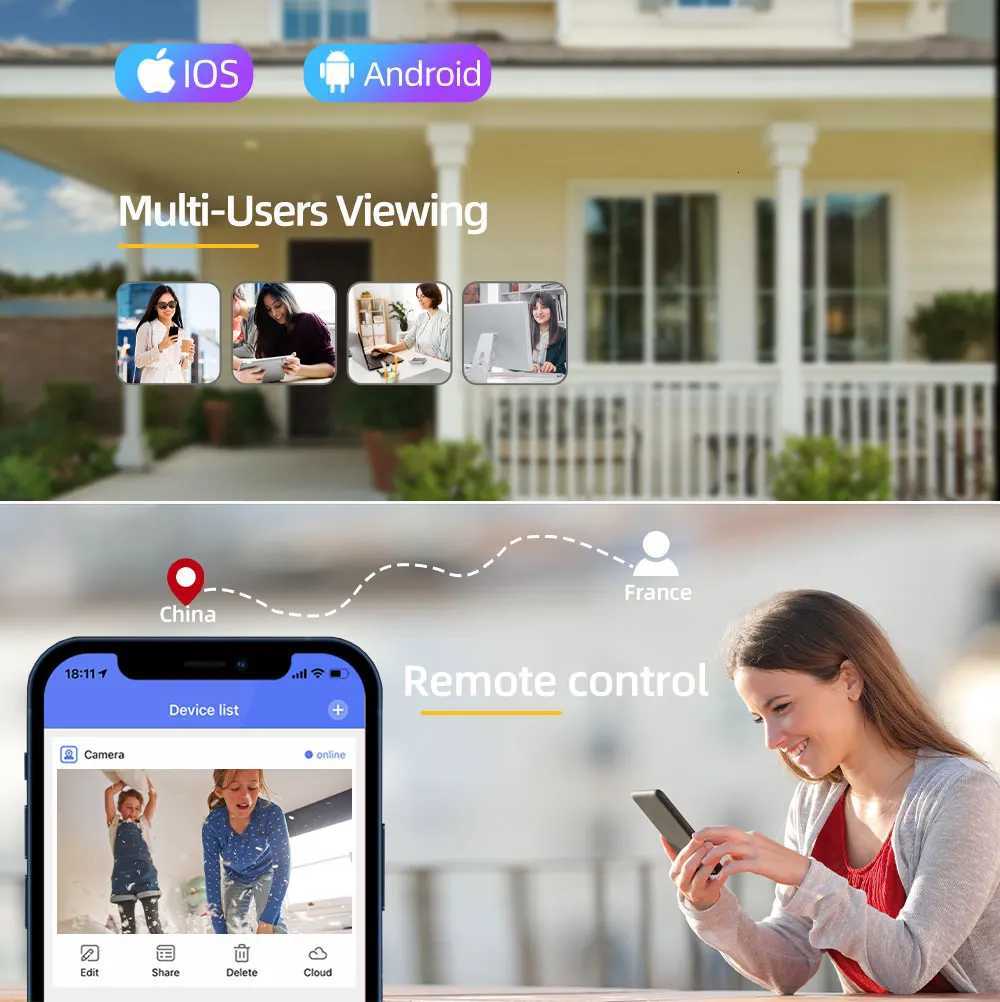 5MP IP EseeCloud WIFI Solar Camera PIR Human Detection Outdoor Security Surveillance Integrated Battery CCTV Video IP Cameras C251202