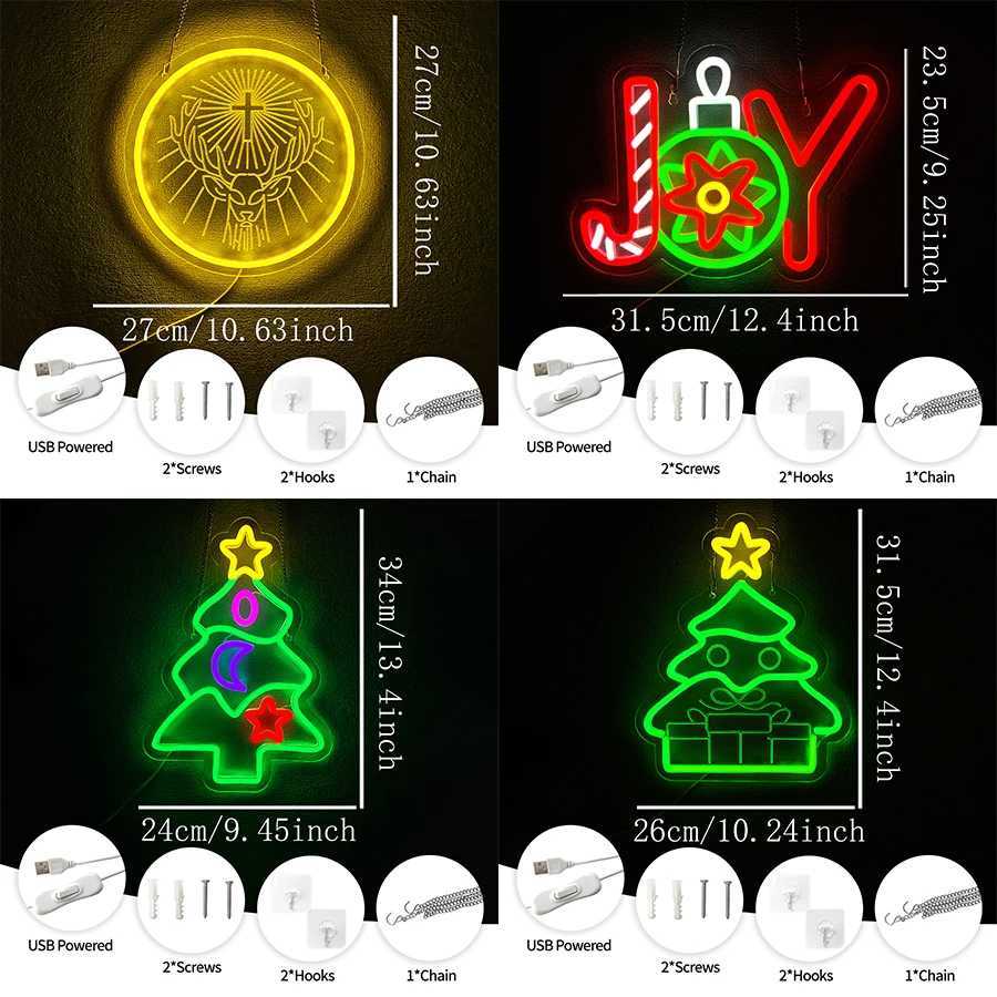 Christmas Series Neon Signs Christmas Tree Art Icons Usb Powered Used For Rooms Homes Clubs Theme Parties Christmas Decor H251201