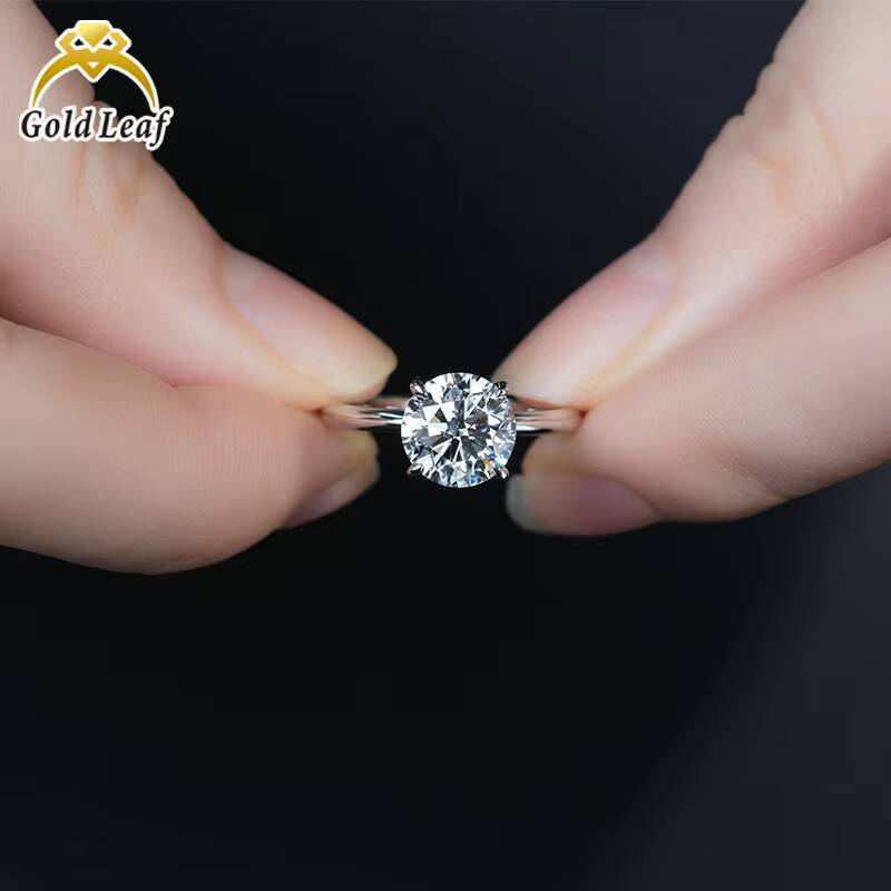 2CT Round Brilliant Lab Gown Diamond Solitaire Ring IGI GIA Report Cvd HPHT Lab Grown Created Diamond Solid Gold Diamond Ring