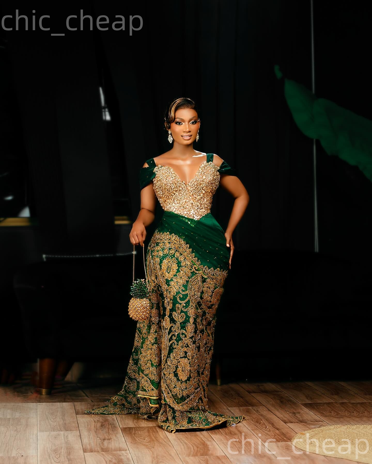 Aso Ebi Dark Green Sheath Prom Dresses 2026 Lace Crystals Spaghetti Evening Formal Party Second Birthday Engagement Gowns Plus Size Dress For Special 
