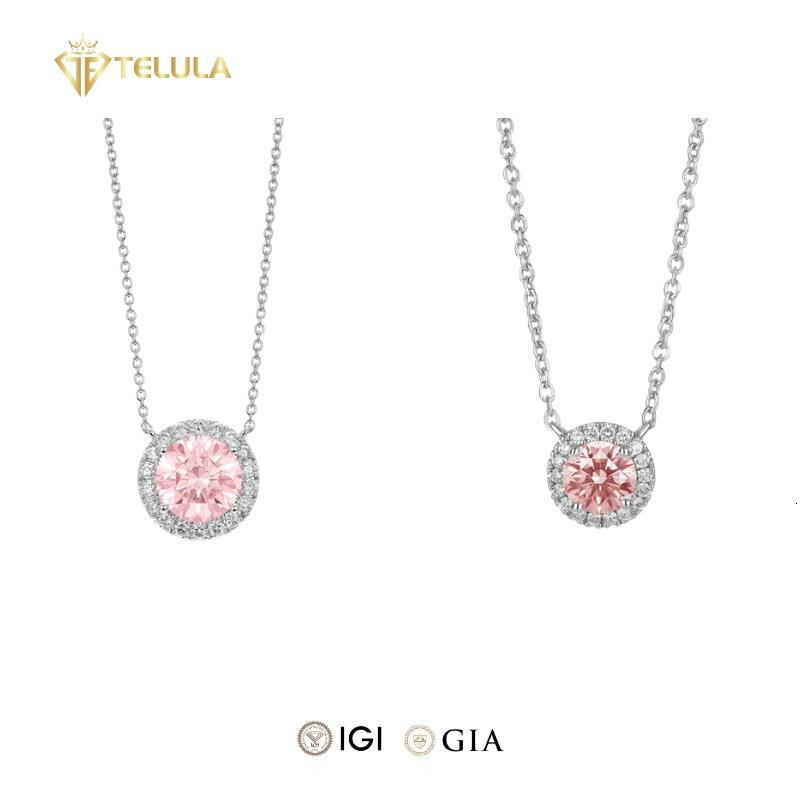 IGI Certified Diamond Lab Grown Jewelry 14K Solid Gold Synthetic Diamond Pendant Lab Grown Diamond Necklace