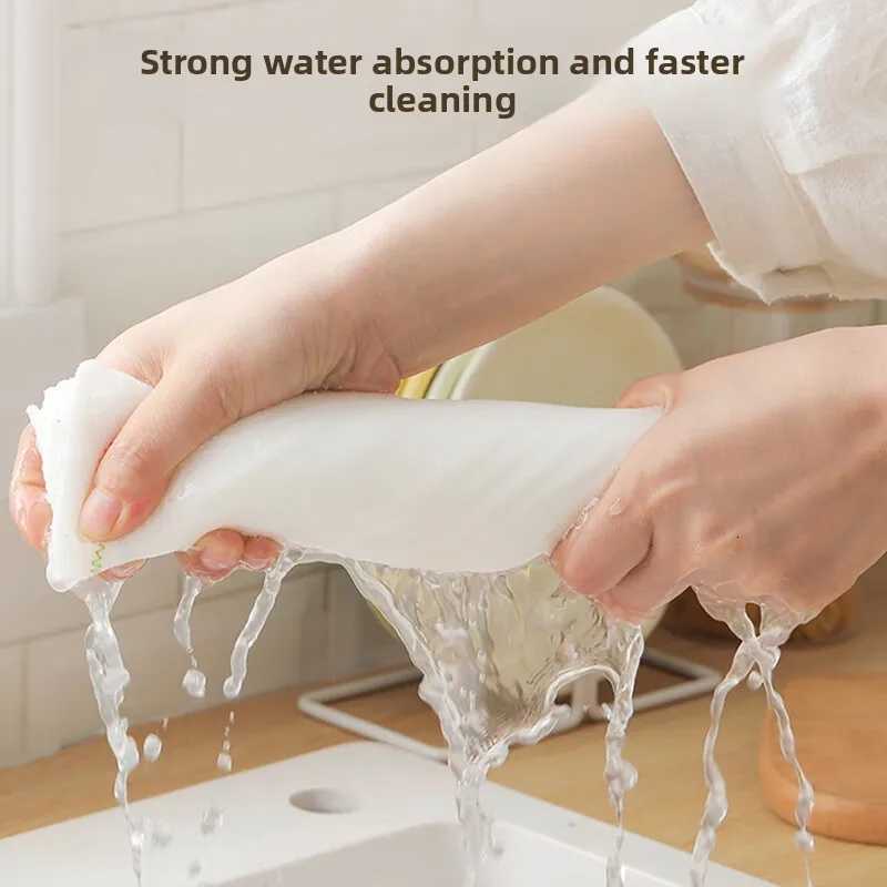 Towel oleophobic rag multi-layer cotton yarn thickened absorbent dishcloth does not stick to oil and does not shed hair kitchen Y251202