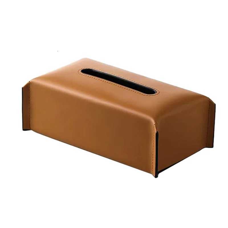 Tissue Box Synthetic Leather Napkin Case Living Ro Tissue Paper Holder Desktop He Tabletop Decoration-AA26 H251201