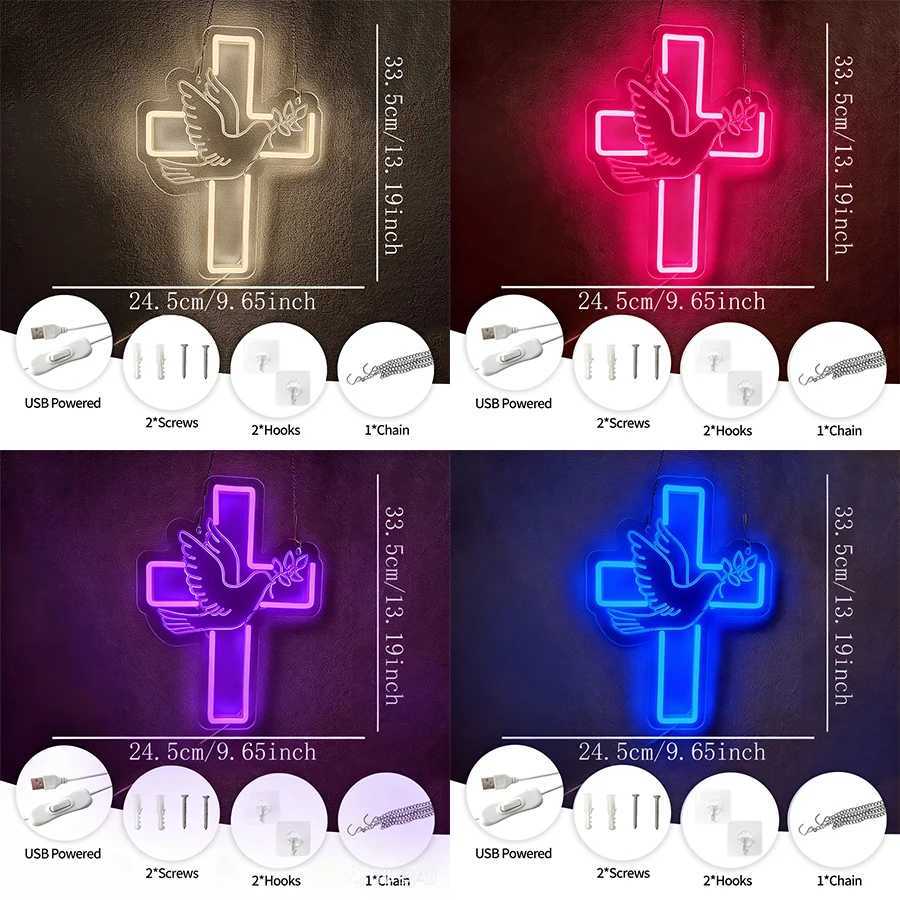 Led Neon Sign Of Jesus Cross Used For Bedroom Family Wedding Party Decor Christmas Easter New Year Celebration Gifts H251201