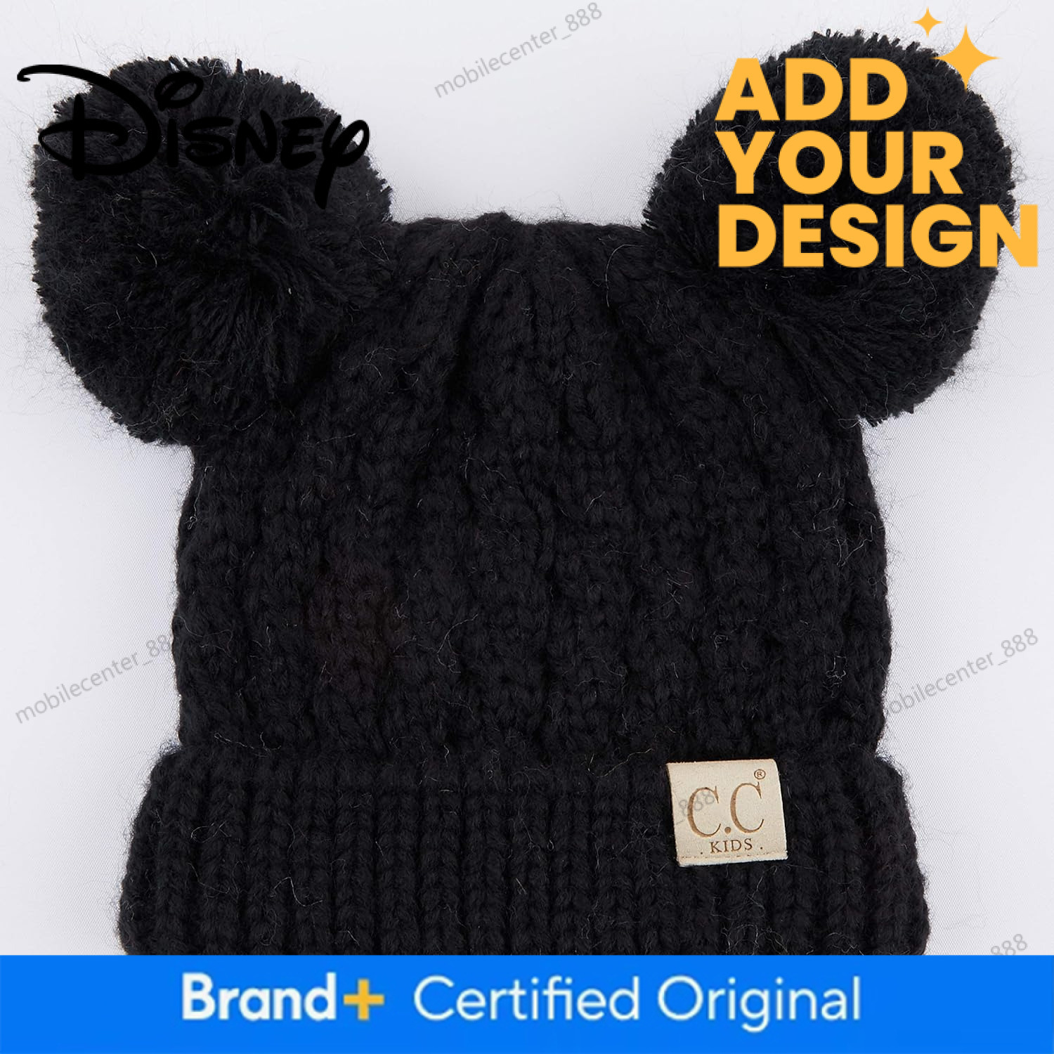 Disney mouse custom Exclusives Children Kid Double Pompom Knitted Beanie for Kids Ages 2-5 KID-23KID-24KIDS-2055