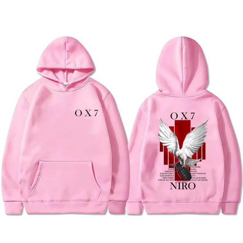 Rapper Niro OX7 graphic hoodie mens hip-hop fashion pop music hoodie casual Vintage sports hoodie J251203