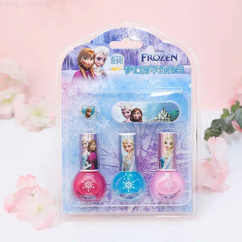 Disney Disneys new Frozen girl play house nail polish makeup dress up set childrens handmade manicure stickers diy toy H251202