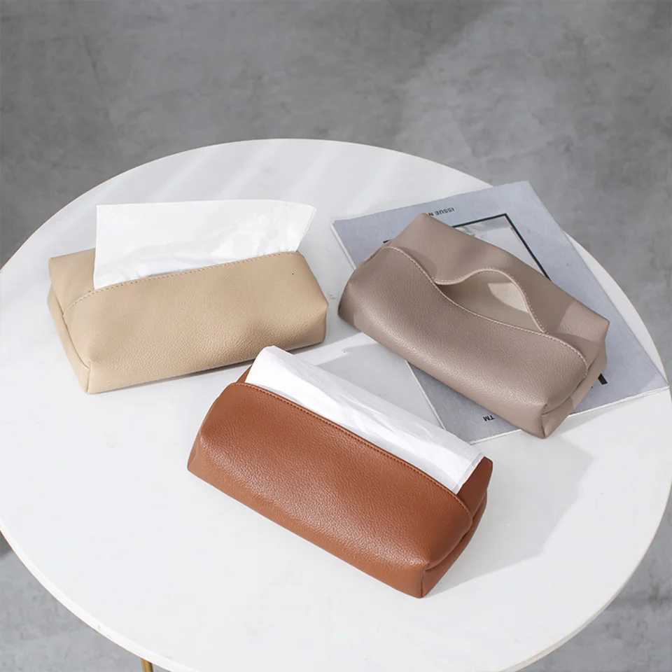 Creative Leather Tissue Box Nordic Simple He Living Ro Light Luxury Tissue Box Bedro High-end Paper Tissue Box H251201
