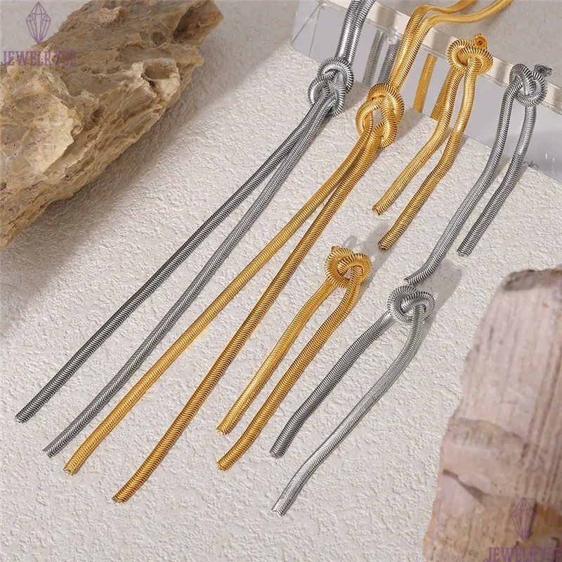 top long 18k gold gold knot chain designer necklace for woman stainless steel pendant long silver necklaces daily outfit jewelry birthday friend famil