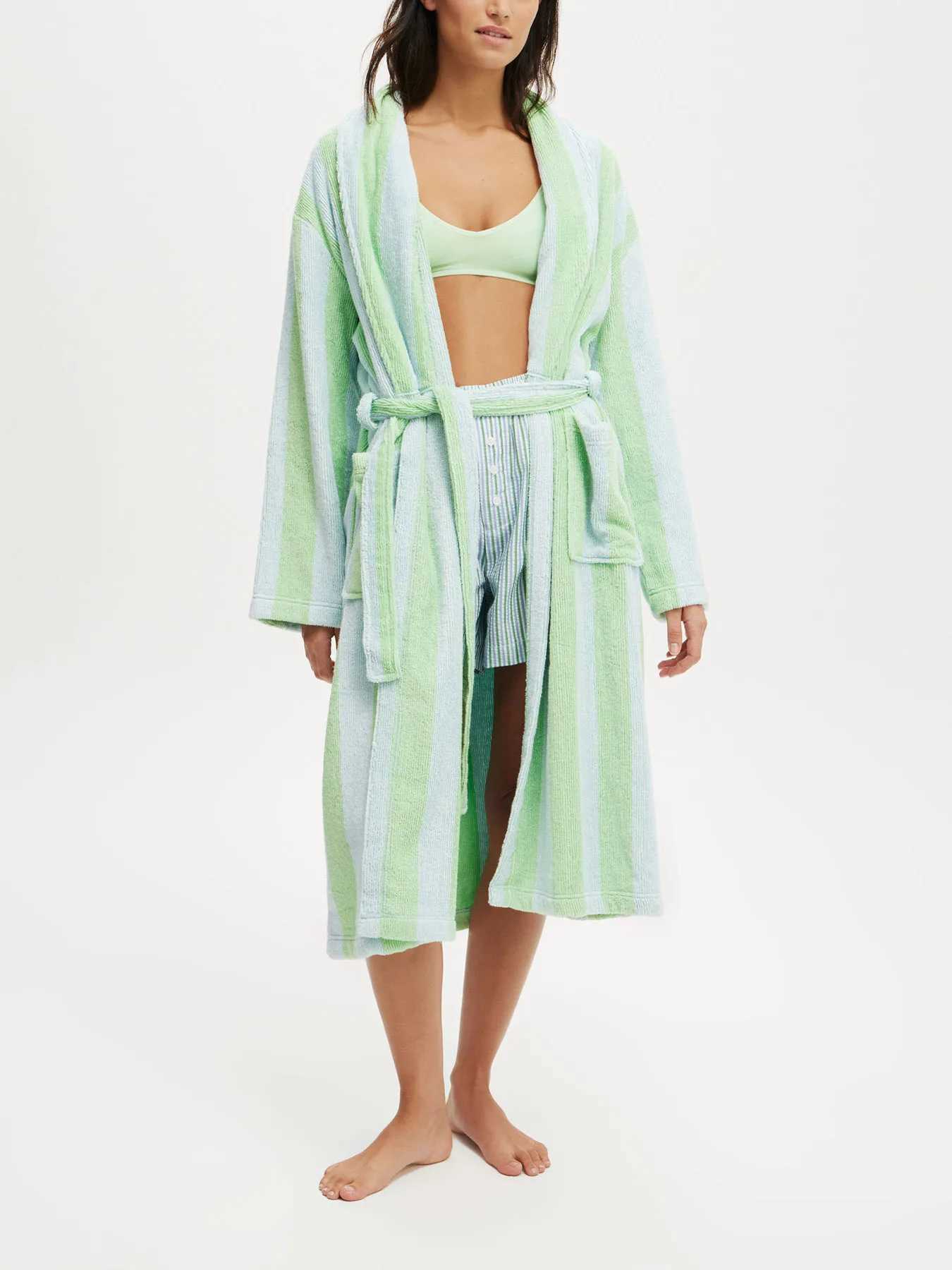 New Womens Lapel Bathrobe Autumn And Winter Models Facecloth Warm And Comfortable Long-Sleeved Robe Homewear Hot Sale S M L C251202