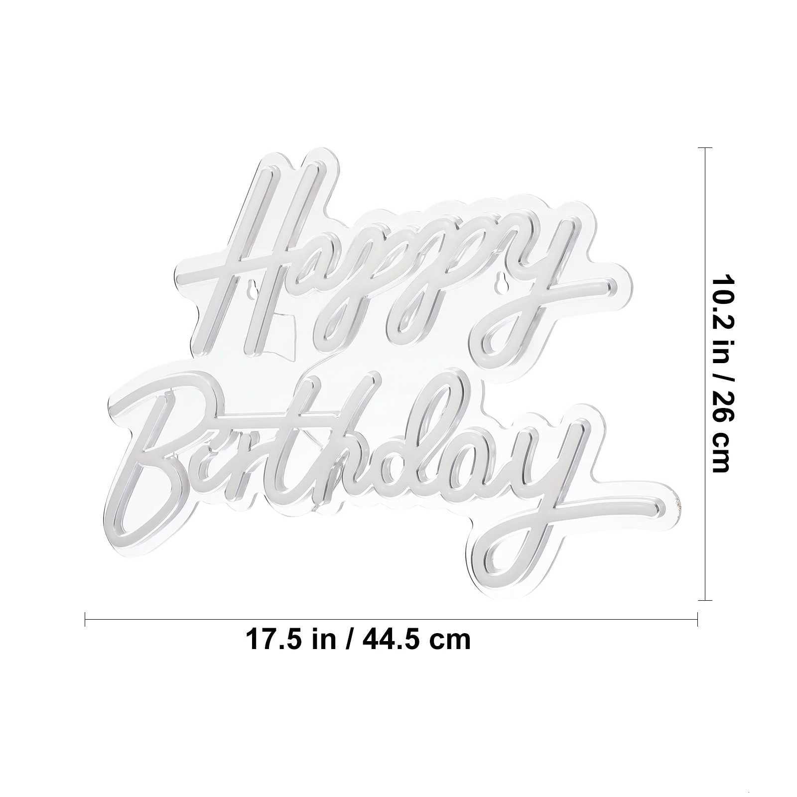 Happy Birthday Neon Sign LED USB Powered Warm LED Light Up Letters Neon Sign for Bedroom Party Wall Decoration H251201
