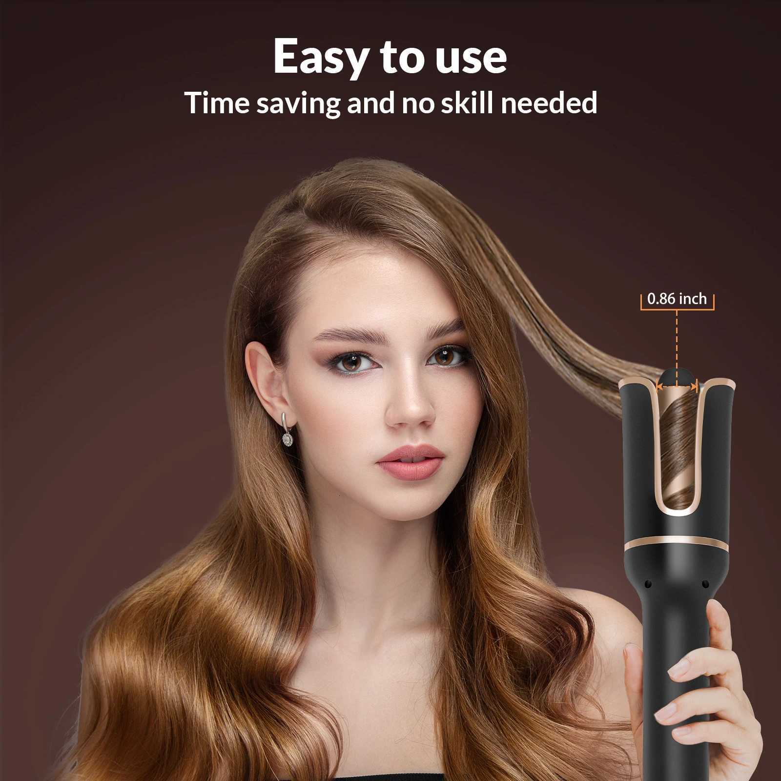 Autatic Curling Iron Electric Autatically Curly Tongs Hair Curler hine Portable Professional Auto Rotating Wand Curl C251202