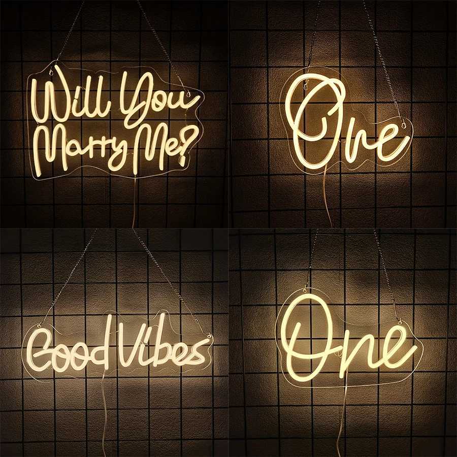 ValentineS Day Theme Neon Sign Warm White Led Letter Icon Usb Powered Used For Room Home Proposal Party Wedding Decor H251201