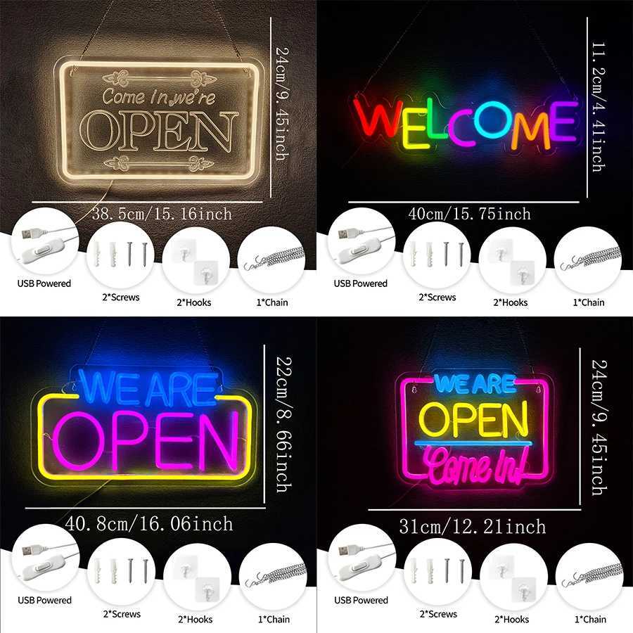 We Are Open Led Neon Sign Super Bright Easy-To-Find Business Wall Lamp Bar Coffee Shop Restaurant Club And Party Decor H251201