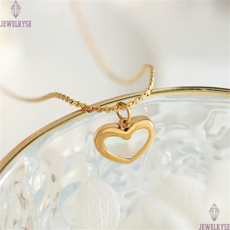 fashion heart stainless steel 18k gold designer necklace for woman party pendant luxury necklaces chain choker jewelry birthday friend valentines day 