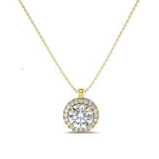 VOAINO IGI Certified Fine Jewelry DEF VVS VS CVD HPHT Round Cut Lab Diamond Pendant 10k 14k 18K Solid Gold Necklace