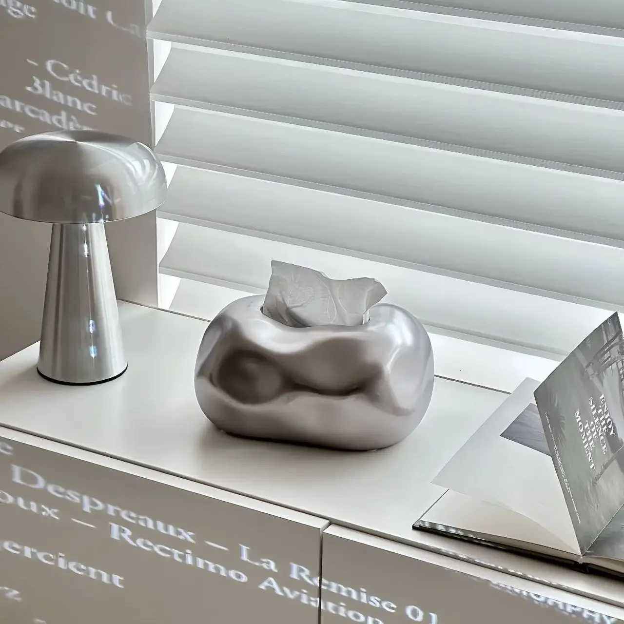 Wabi-sabi Style Ceramic Tissue Box Ins Tissue Box High-end He Living Ro Coffee Table tabletop Decoration He Decoration H251201