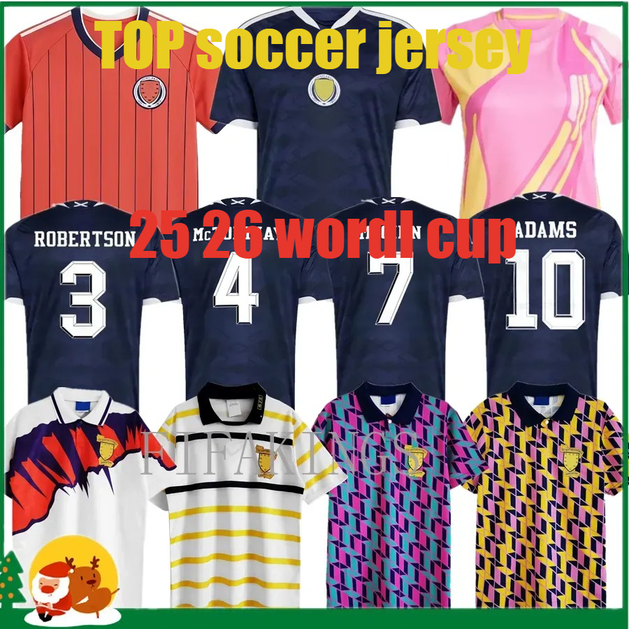 25 26 Retrio Scotland Soccer Jerseys 2025 2026 World Cup ROBERTSON McTominay McGREGOR SHANKLAND McGINN Football Shirt Home Away maillot de Foot Men kids kits unifrom