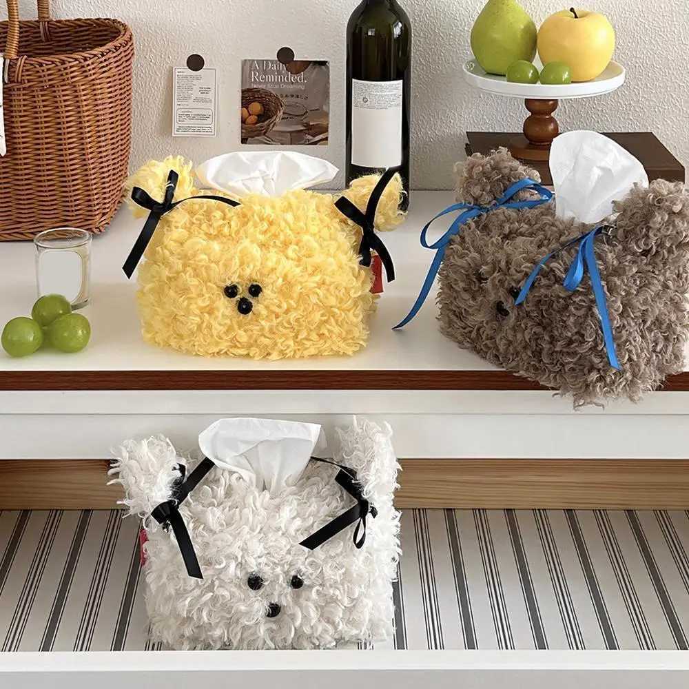 Plush Puppy Tissue Box Tissue Case Tissue Cover Napkins Storage Box Napkin Holder Desk He Decor Cute servilletero H251201