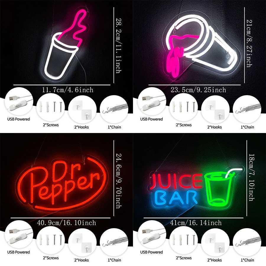 Beverage Series Neon Signs Business Wall Lamp On Shop Wall Usb Powered Used For Decor Of Clubs Cafes Bars And Restaurants H251201