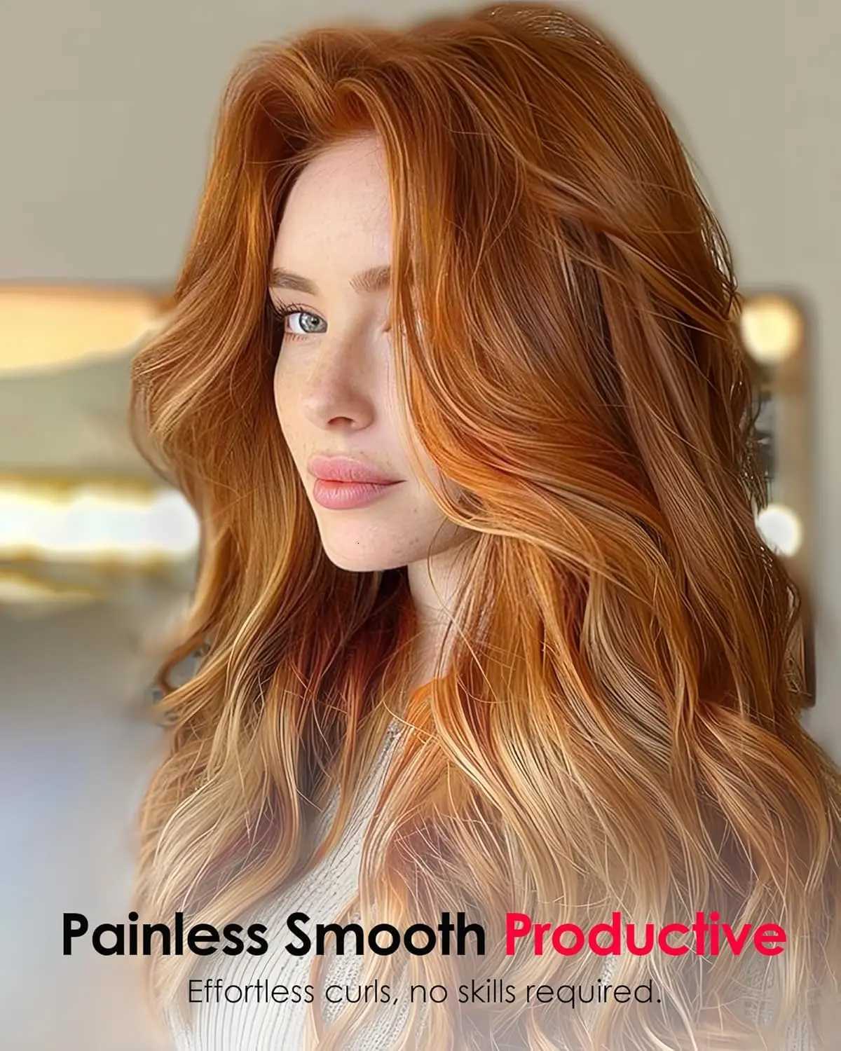 125 Inch Rotating Curling Iron for Effortless Waves and Beach Curls Auto Hair Curler with 60M Ions Anti-Scald Fast Heating fo C251202