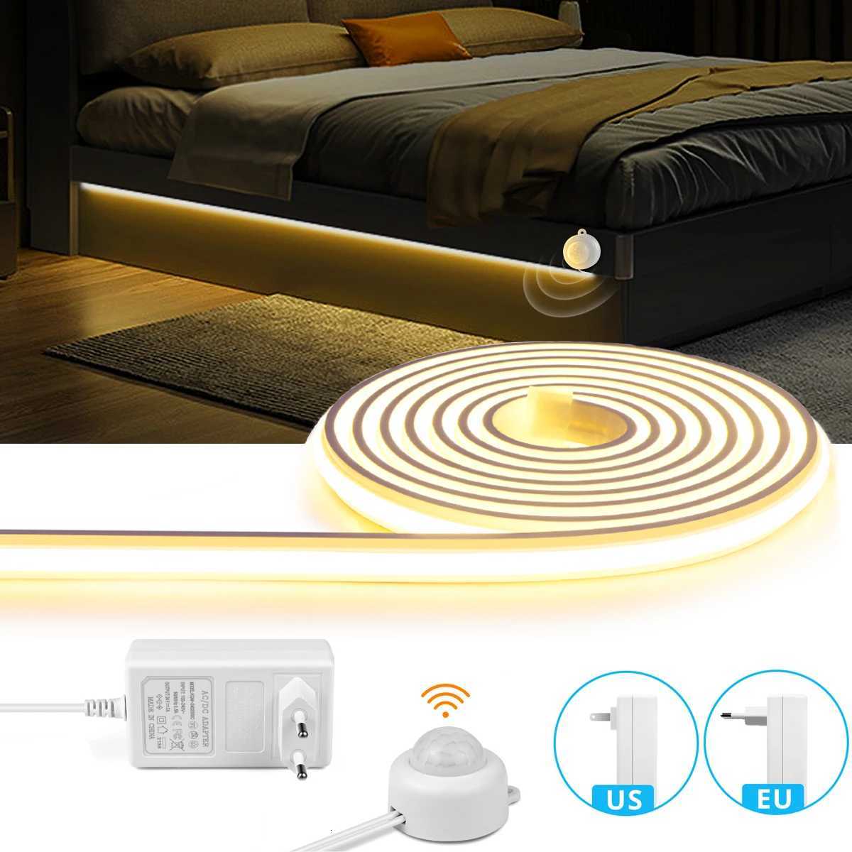 Bedroom Bedside Night Sensor Neon Light PIR Motion Sensor Silica LED Strip Lamp 2m 3m 5m 10m Human Body Induction Detector Lamp H251201