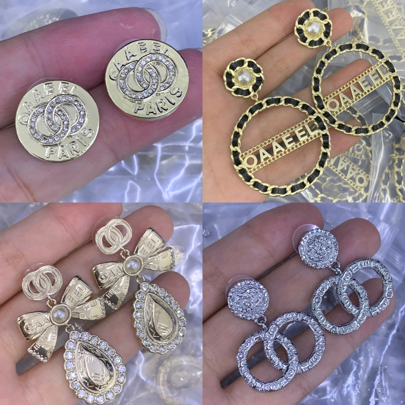 Crystal Pearl Ear Stud Designer Copper Earring Men Women Geometry Earring Wedding Party Jewelry High Quality Christmas Gifts Hot Topic Styles Letter Earrings