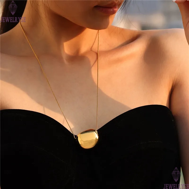 punk stainless steel designer necklace for woman party gold long chain geometric pendants necklaces women sweater chains fashion choker hot jewelry gi