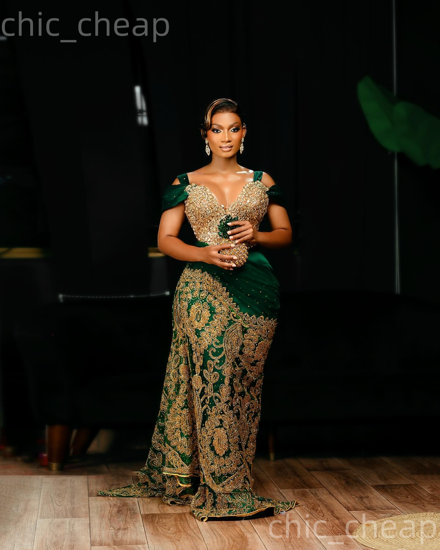 Aso Ebi Dark Green Sheath Prom Dresses 2026 Lace Crystals Spaghetti Evening Formal Party Second Birthday Engagement Gowns Plus Size Dress For Special 